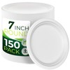BIRCHIO 150PCS 100% Compostable Small Paper Plates(7 in), Heavy Duty