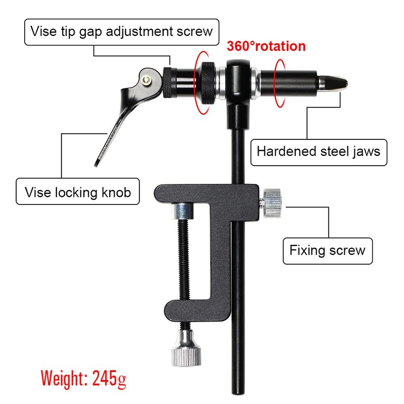 LIXADA Fly Tying Tools Kit 5/6PCS with Fly Tying Vise