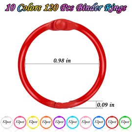 240 Pcs Loose Leaf Binder Rings, Colorful Metal Book Rings, Flash Card Rings, 10 Colors Heavy Duty Notebook Rings, Keychain Key Rings