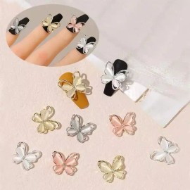 Selleraid [셀러에이드]네일아트 은은한 광채 고급 문스톤 나비 네일파츠 4종 [KSTNP - 527] [Seller Aid] Nail Art Subtle Shine Premium Moonstone Butterfly Nail Parts 4 Types [KSTNP - 527]
