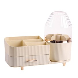 Rotating Makeup Organizer,Skincare Shelves,Cosmetic Display Cases,Skincare Organizer with Dust Cover,Vanity Desktop Organizer,for Counter,Bathroom,Dresser