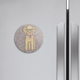 Unbranded Poodle Dog Animal | 4'' X 4'' Round Decorative Magnet