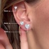 JEROOT 7 mm Cubic Zirconia Earrings in Heart Shape, Sparkling