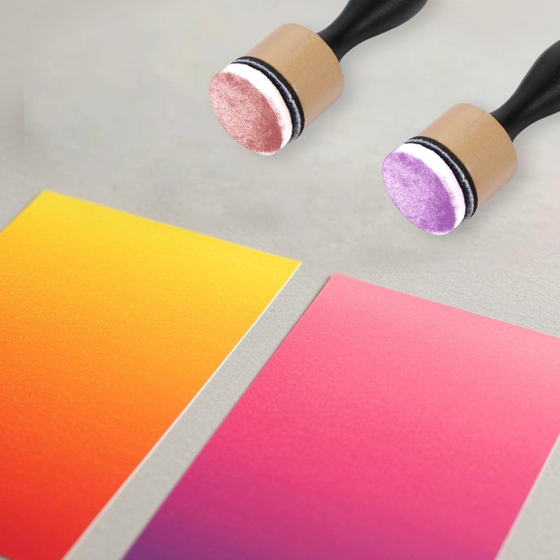 Guduling 13 Pcs Ink Blending Brushes,Flat Head Round Ink Blending