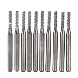 CYSFETENA Pack of 10 2 mm Carbide Milling Cutters, Silver Carbide CNC Bits, High-Quality Precision Carbide Cutters, for PCB Metal Plastic and More Cutting Tools