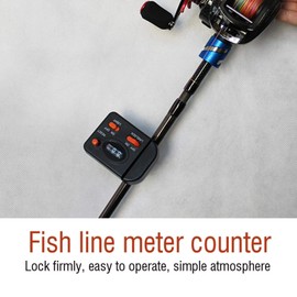 Kadimendium Fishing Line Counter Clip-on Rod Fishing Line Digital Fishing Counter Right Depth ABS Minimal Line Slippage