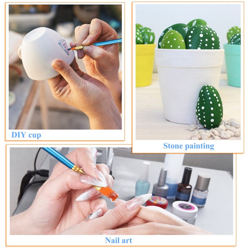 20 Pcs Paint Brushes, Acrylic Painting Brush Set, Watercolor Brushes,