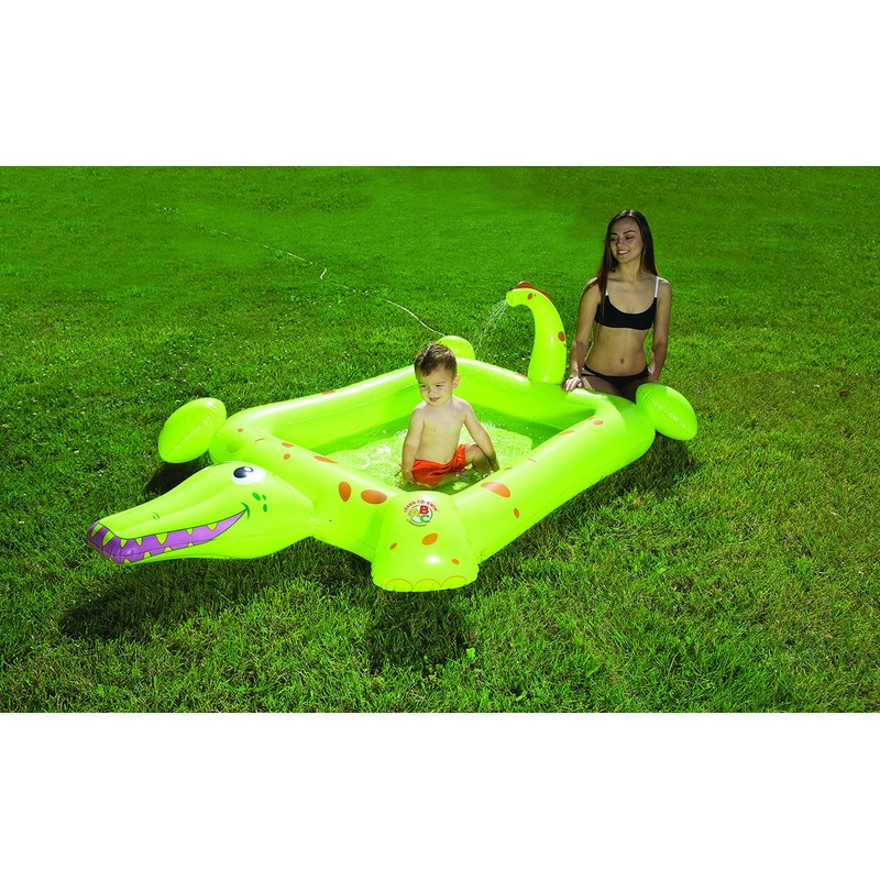 Poolmaster Crocodile Spray Inflatable Kiddie Swimming & Wading Pool for