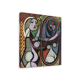 Niwo ART - Girl before a Mirror, World's Most Famous Paintings Series, Canvas Wall Art Home Decor, Gallery Wrapped, Stretched, Framed Ready to Hang (20"x16"x3/4")