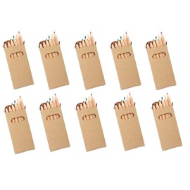 Sin4sey Colouring Pencil Sets, Small Party Bag Gift for Weddings, Restaurant, Children, Brown Packaging, Pack of 10 Sets