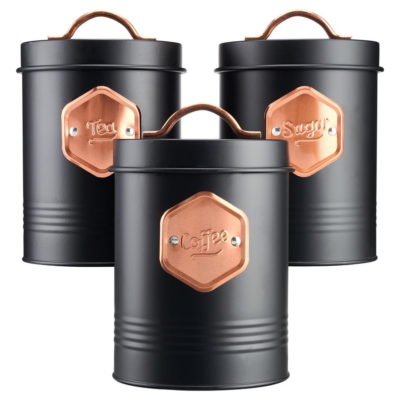 Cooks Professional 3 Piece Storage Canister Set | Labelled Containers