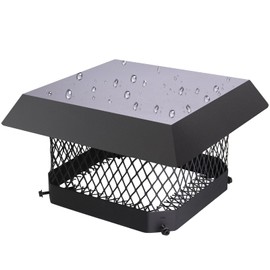 9" x 9" Chimney Cap Chimney Cover,Fireplace Chimney Caps for Outside,Chimney Rain Caps Chimney Flue Cover Chimney Roof Rain Guard on Existing Flue Tile Brick Clay,Galvanized Steel Chimney Vent Cap