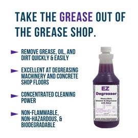 DETCO - EZ Degreaser | Concentrated, Heavy-Duty, Alkaline, Butyl-Based Degreaser - 1 Quart