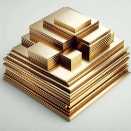 0.5 mm Brass Sheet Panels Cuts 200 mm x 200 mm (20 cm x 20 cm)