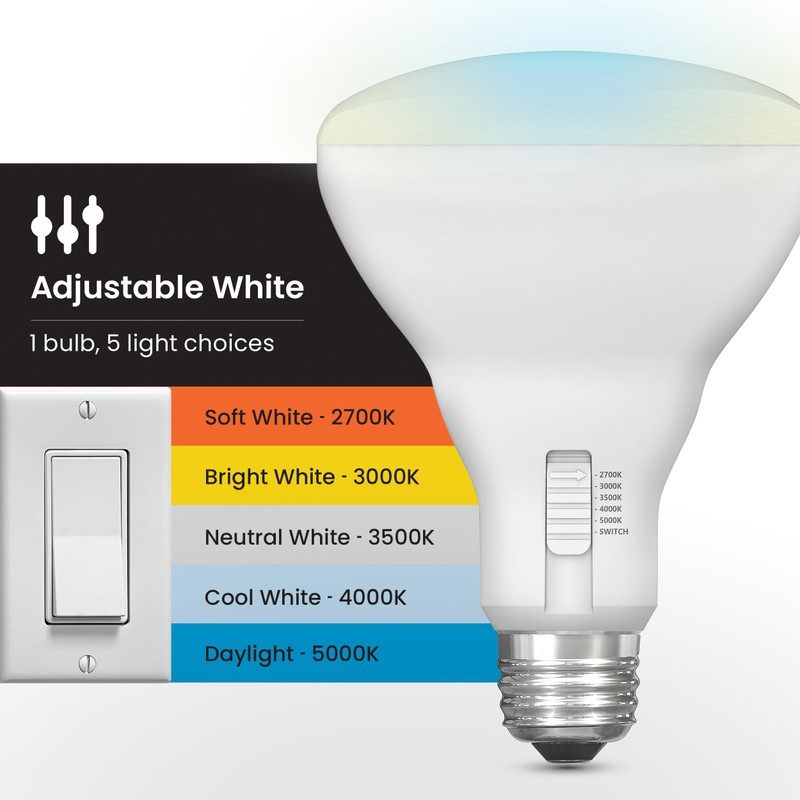 Feit Electric BR30 LED Light Bulb, 100W Equivalent, Dimmable, 1400