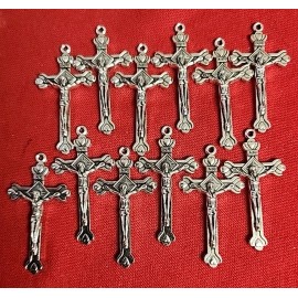 CHRISTIAN CATHOLIC LOT OF 25  Cross Silver PLATED Crucifix Pendant Jerusalem
