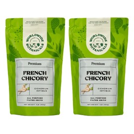 Worldwide Botanicals French Chicory Root - Brew Like Coffee, Blend Roasted Chicory Root With Coffee, Prebiotic Coffee Alternative, Acid Free, Caffeine Free, Kosher, 1 Pound, Pack of 2