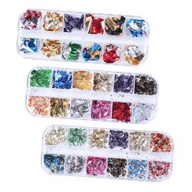 WOONEKY Nail Art Foil Sequin Nail Glitter Sticker Stickers for Christmas Birthday Decor