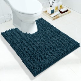 Yimobra Microfiber Bath Mat Non-Slip Large Bathroom Rugs Shower Soft High Absorbent (Peacock Blue 23.7 X 20.2 Inch)
