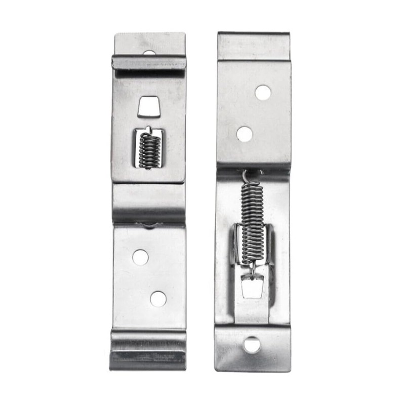 4-Piece Trailer License Plate Holder Clips - Stainless Steel, Spring