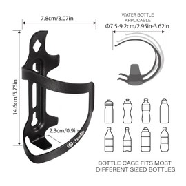 Chooee Bicycle Water Bottle Cage,Aluminum Bike Water Bottle Holder for Road Bikes Mountain Bikes 2-Pack Black