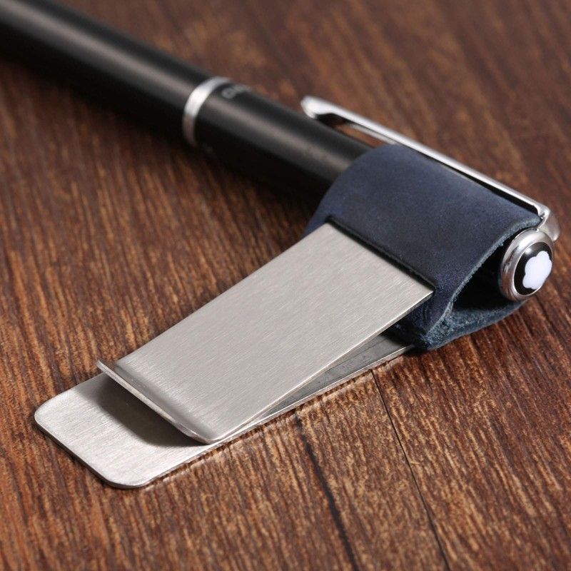 Leather Clip Leather Pen Holder for Hobonichi Weekly Planner with