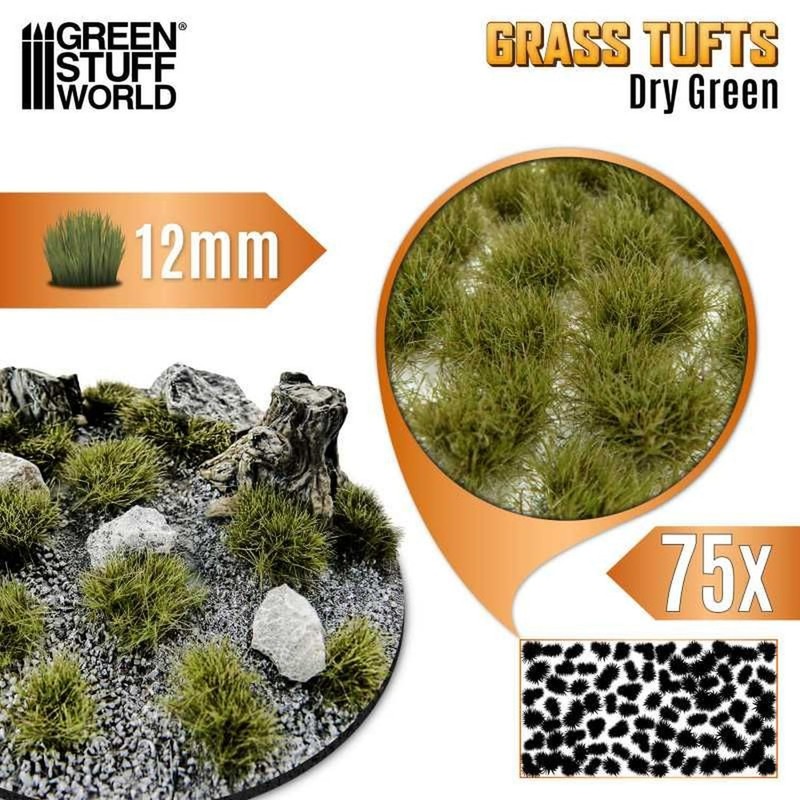 Green Stuff World 12mm Dry Green Grass Tufts