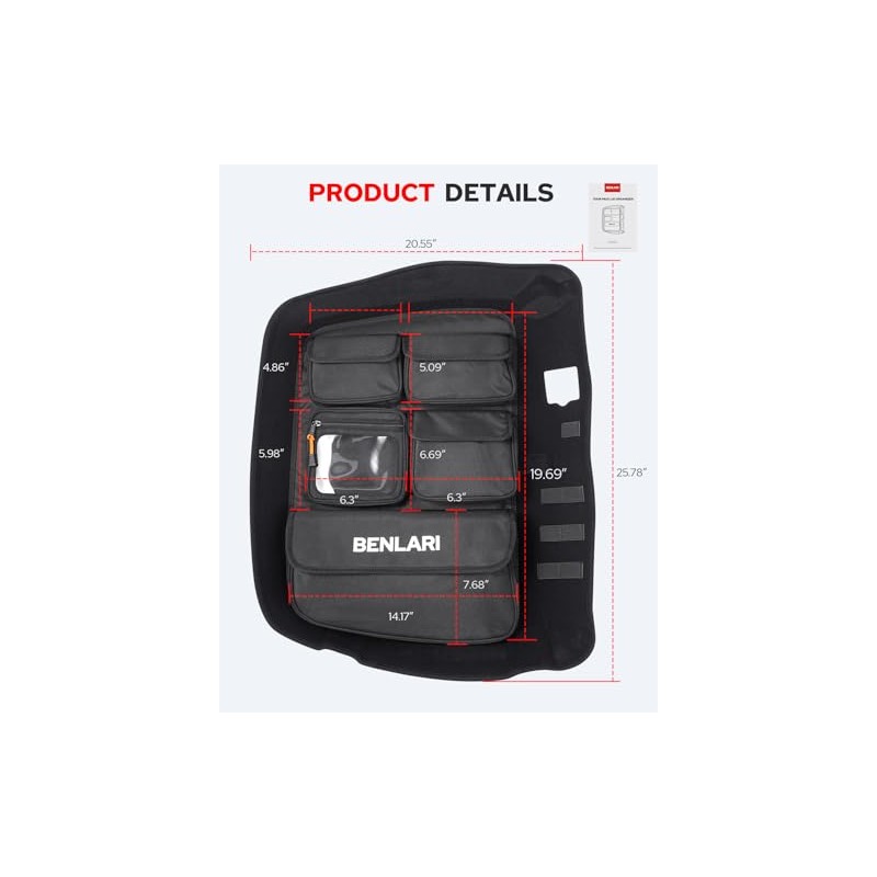 Benlari Tour Pack Lid Organizer Motorcycle Storage Bag Liner Trunk