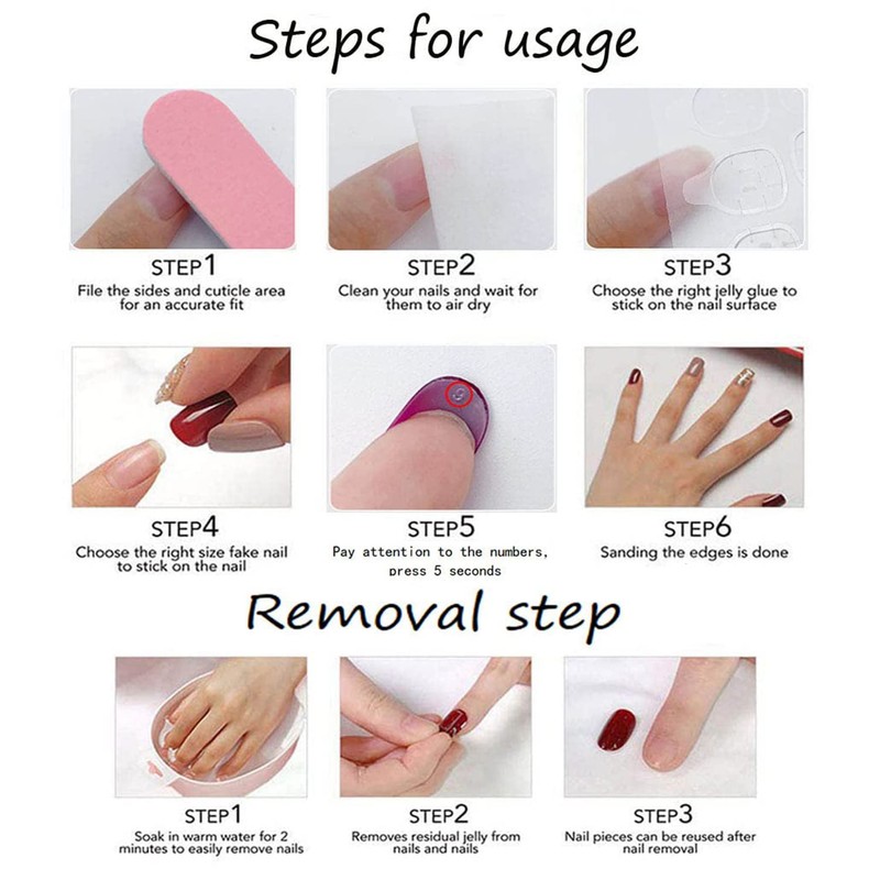 Medium Length Press On Rainbow Heart Acrylic Nails - 24