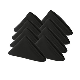 Koffota Cloth Napkins Set of 8, 18 x 18 inches, Machine Washable Cloth Napkins, Made of 100% Microfibre,Reusable Dinner Napkins for Restaurants,Weddings,Parties,Every use (Black)