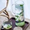TAMUME 1.5 Liter Water Pitcher with Bamboo Lid, Straight Design