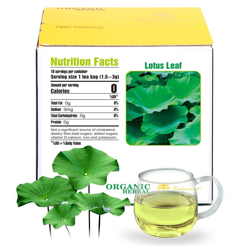 Soilmount 100% Natural Lotus Leaf Tea, Dried Lotus Leaf, Chinese