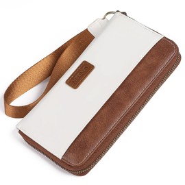 SENDEFN Womens Wallet Genuine Leather Wristlet Wallets for Women Clutch Credit Card Holder Zipper Around Long Purse