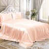 Homiest 4pcs Satin Sheets Set Luxury Silky Satin Bedding Set