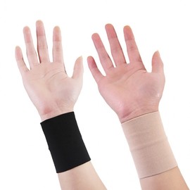 Wrist Compression Band / Spandex Wrist Support Sports Brace (1PC) 1-3) Wrist Compression Band (Black-L) 4ea