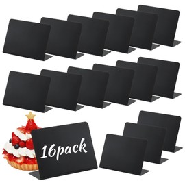Mini Chalkboard Signs, Small Blackboard Signs with Stand Reserved Menu Board Signs Tables Food Labels for Shop Buffet Bakery Cafe Wedding Birthday Party (16 Pack)