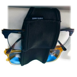 Sunny Sleeve Sunglasses Holder for Car Visor – Dual Storage Holds 2 Pairs | One-Hand Operation, Scratch-Proof, Universal Fit | Glasses Organizer for Vehicle Visor (Black)