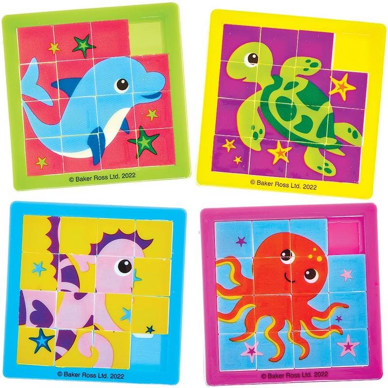 Baker Ross FX680 Sealife Buddies Sliding Puzzle - 6 Pack