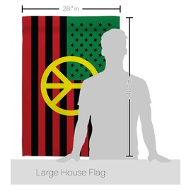 African American Peace House Flag - Eagle Set Support Awareness Afro United State Black Lives Matter - Decoration Banner Small Garden Yard Gift Made in USA 28 X 40