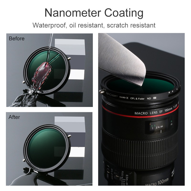 K&F CONCEPT 67mm 2-in-1 Variable Adjustable ND Filter Neutral Density