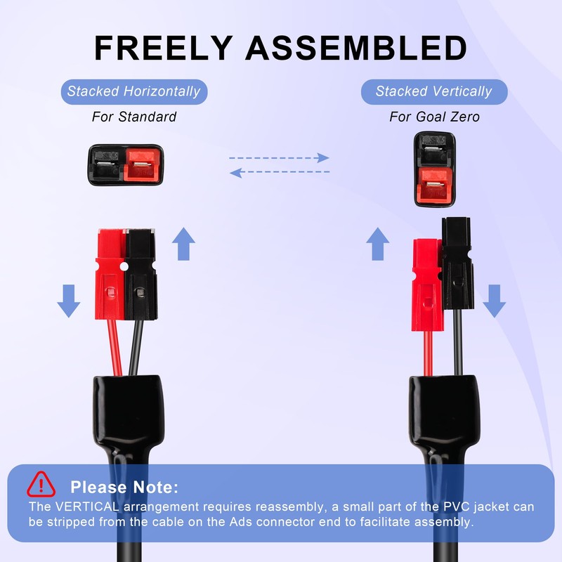 PNGKNYOCN 45A Male to XT90 Short Cable 30cm 12AWG XT90