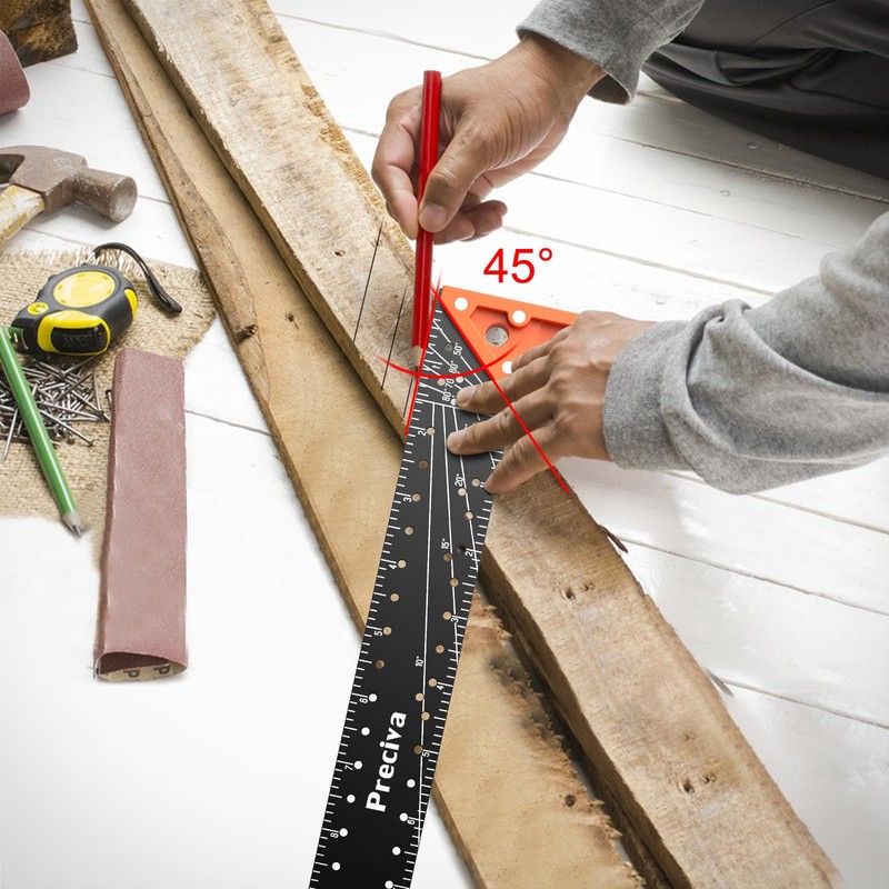 12” Woodworking Square Ruler - Preciva Right Angle Ruler Carpenter