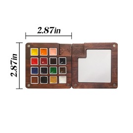 15 Gauge Acrylic Mini Palette, Mini Watercolor Palette Set, Pocket Artist Watercolor Travel Set, Portable Watercolor Palette Box Set with Brushes, Clips, Sketchbook, Paints, Storage Bag (A)