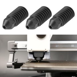 ECSiNG 5pcs 0.8mm 3D Printer Nozzles 9x3mm Hardened Extruder Hardened Steel Nozzles Compatible with Bambu Lab A1/A1 Mini 3D Printer Black