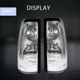 Mayello White Clear Tail Lights Brake Lamps For 2003-2006 Chevy Silverado 1500 2500 3500