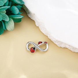 VENACOLY Infinity Ladybird Charm for Bracelet Sterling Silver Ladybug Bead Charm Ladybird Mother's Day Jewellery for Women Mum