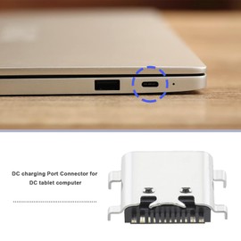 Be In Your Mind 5Pcs Charging Port Sockets Replacement Compatible with Asus ACTAB1021 Type-C USB Charging Port Metal Laptop Accessories Silver