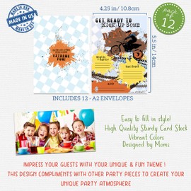 Dirt Bike Motorcycle Themed Party Pack Supply Decor (Orange Invite)