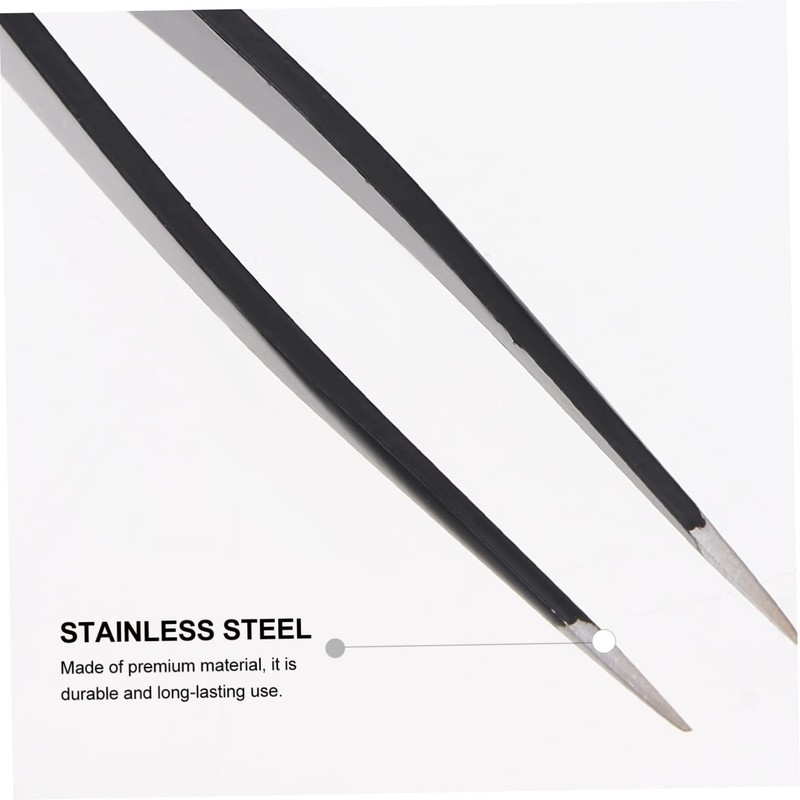 Healeved 6pcs Stainless Steel Eyelash Tweezers for Makeup Eyelash Extension