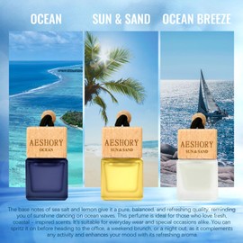 Car Air Freshener Hanging - 3 Pack, Car Scents Air Freshener, Long Lasting up to 60 Days – Car Air Freshener for Women and Men, Premium Car Aromatherapy Diffuser Gift Set （Ocean Series）